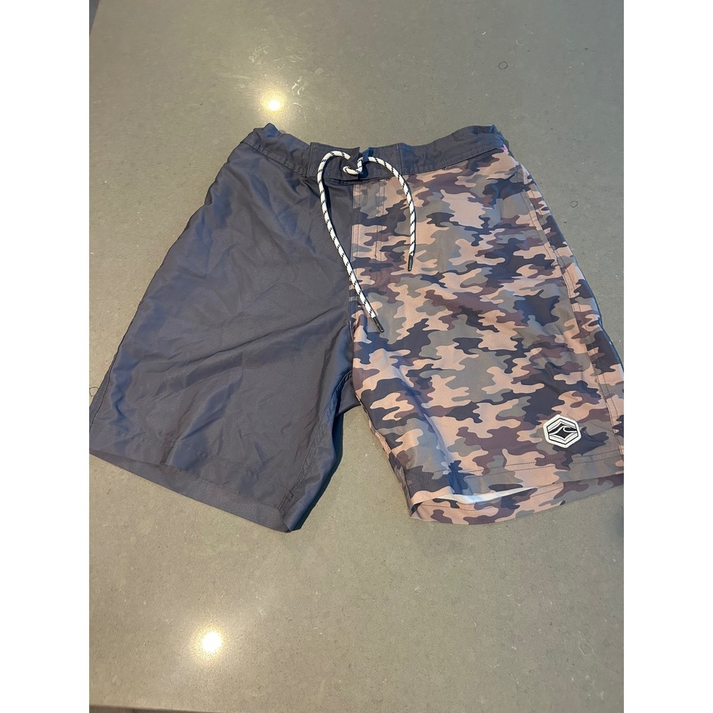 SPICY TUNA Mens Camo Split Board Shorts Swim‎ Trunks Size Small